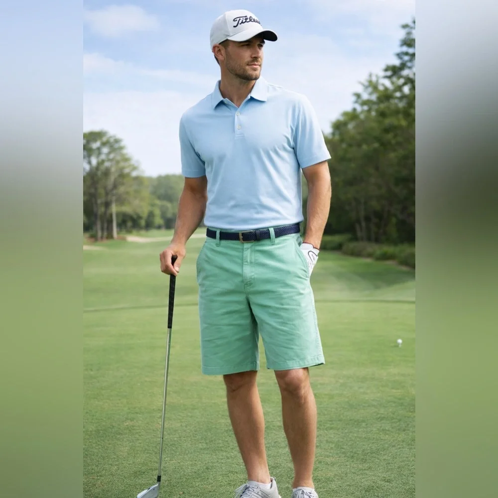 IZOD Saltwater Chino Shorts Men’s 34 Mint Green Golf Preppy NWT 10.5